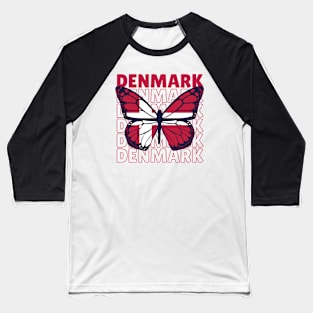 I Love Denmark // Danish Flag // Danish Pride Baseball T-Shirt